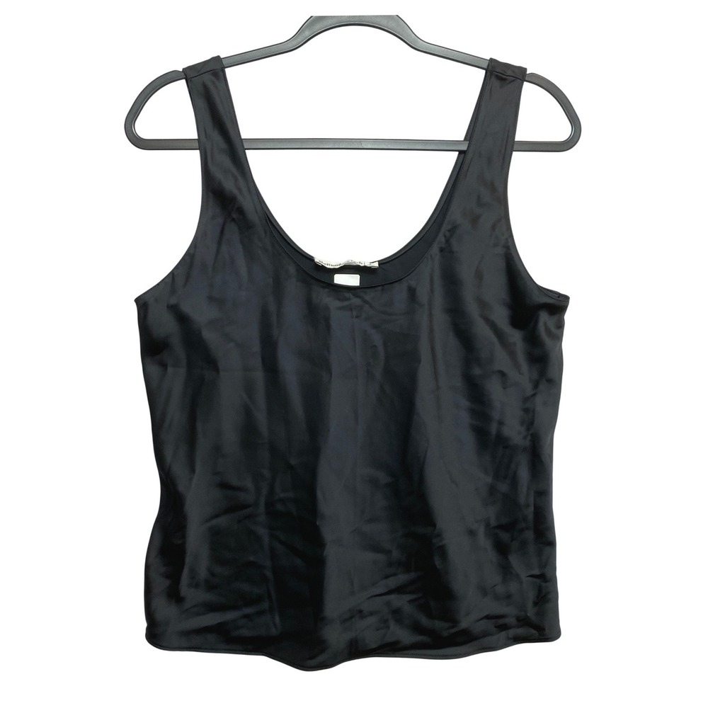 Abercrombie & Fitch Tank Top Womens S Black Satin Scoop Neck Minimalist